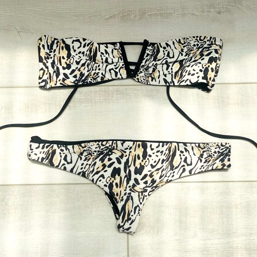 Animal Print Reversible Bikini Set